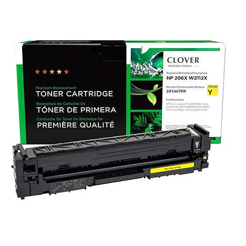 Clover Remanufactured High Yield Toner Cartridge (New Chip) Replacement for HP 206X (W2112X) | Yellow