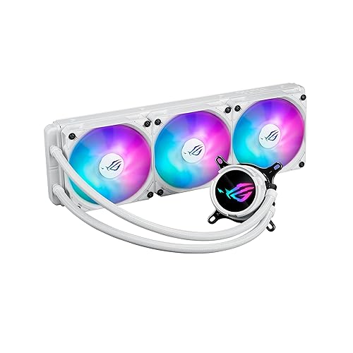 ASUS ROG Strix LC III 360 ARGB LCD White Edition All-in-one CPU Liquid Cooler - Intel® LGA 1700, 1200, 115X - AMD Socket AM4, AM5 – with 2.1 IPS LCD, Asetek’s New Gen7 v2 Pump Gen III 360mm|ARGB|LCD|White