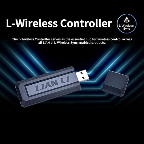 Lian Li UNI Fan L-Wireless Controller for SL Wireless, TL Wireless & Strimer Wireless with PWM SATA Cable - Black (RF-T-B) RF-T-B.01(Black)