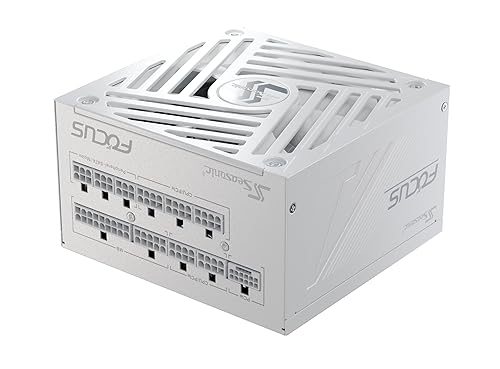 Seasonic Focus GX-1000 White ATX3, 1000W 80+ Gold Full-Modular, Fan Control in Fanless, Silent, Cooling Mode, 10 Year Warranty, Power Supply for Gaming and Various Application, SRP-FGX102-A5A32SF.