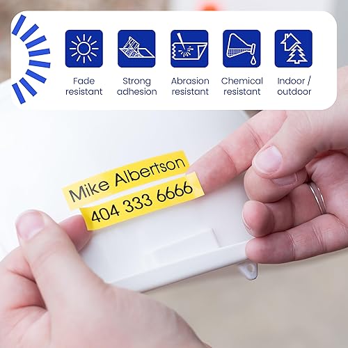 Brother Genuine TZe-S221G Black on White Extra-Strength Laminated Tape for P-Touch Label Makers, 9 mm Wide x 8 m Long