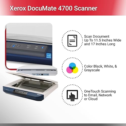 Xerox DocuMate 4700 Color Document Flatbed Scanner