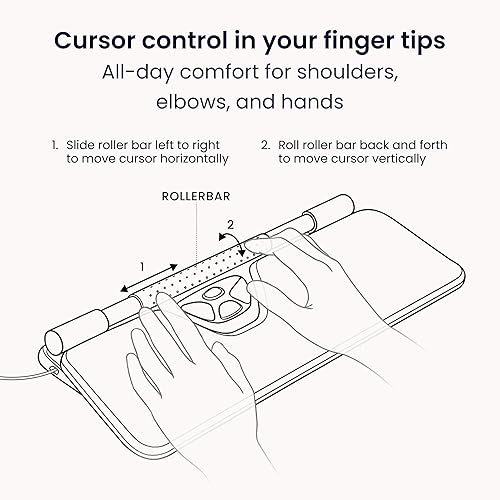 Contour Design RollerMouse Red Plus Wired Eco Optical Computer Mouse - Ergonomic Design for Optimal Efficiency - PC or Mac Compatible Ergonomic Mouse - 10-Speed Adjustable Ambidextrous Plug in Mouse