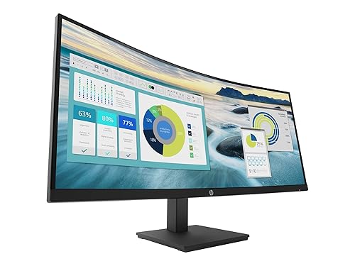 HP P34HC G4 34 WQHD Curved Screen Edge LED LCD Monitor - Vertical Alignment - 3440 x 1440-250 Nit - 100 Hz RR - HDMI - Display Port - Black (Renewed)