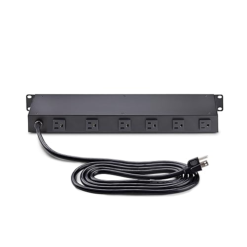 StarTech.com 8-Outlet Horizontal Rack Mount Metered PDU, 1U Server Power Strip w/Surge Protector, 8ft (2.4m) Power Cable, TAA 8 Outlets | 15A