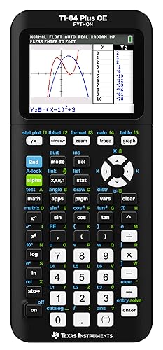 Texas Instruments TI-84 Plus CE Color Graphing Calculator, Black 7.5 Inch Black Standard Packaging
