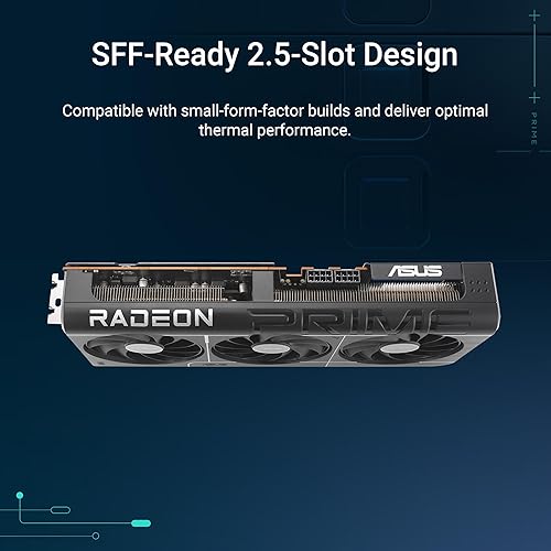 ASUS Prime Radeon™ RX 9070 OC Edition Graphics Card (PCIe 5.0, HDMI/DP 2.1, 2.5-Slot Design, axial-tech Fans, Dual Ball Fan Bearings, Dual BIOS, ASUS GPU Guard) PRIME RX9070|16GB