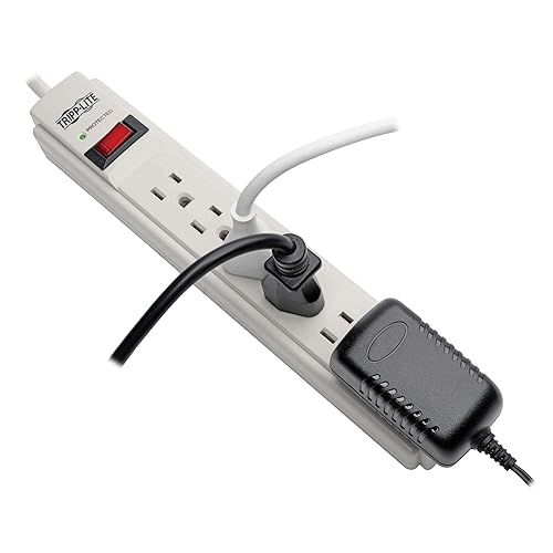 Tripp Lite TLP608TEL 6 Outlet RJ11 8-Feet Cord 990 Joules Surge Protector Strip 8ft Cord + TEL