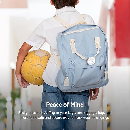 Belkin Apple AirTag Secure Holder with Clip - AirTag Holder - Durable Scratch Resistant AirTag Case - Apple Air Tag Case with Spring Loaded Clip - Attach to Backpack, Clothing, and Luggage - White