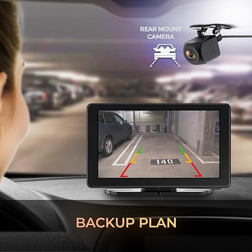 GekoGear Orbit C110 Wireless Carplay & Android Auto with 1080p Dash Cam, 7 Inch Portable Carplay Screen with 1080p Backup Camera, Car Audio Receivers with GPS Navigation, Bluetooth, Mirror Link