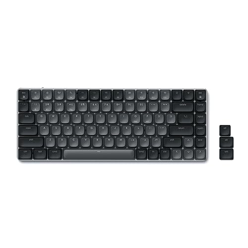 Satechi SM1 75% Mechanical Keyboard for Mac and Windows, LED Backlit Bluetooth Keyboard, 84 Keys Compact Wireless, Gaming, for Mac and Windows - Dark Gray/Gray 84 Keys Dark Gray/ Gray