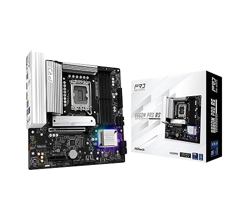 ASRock B860M Pro RS Intel Core Ultra B860 DDR5 8666 MHz 256GB M.2 LGA1851 Micro ATX Motherboard SATA3 6.0 Gb/s PCIe 5.0 BIOS Flashback Micro ATX PRO RS