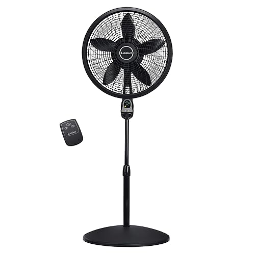 Lasko 1843 18 Remote Control Cyclone Pedestal Fan, Black