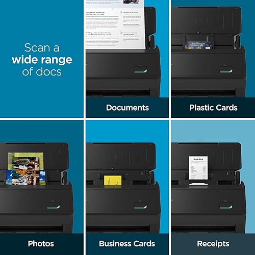 ScanSnap iX2400 High-Speed Simple One-Touch Button Color Document, Photo & Receipt Scanner with 100 Page Auto Document Feeder for Mac or PC, Black