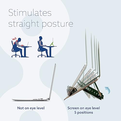 R-Go Tools Riser Ergonomic Height Adjustable Laptop Stand, Black