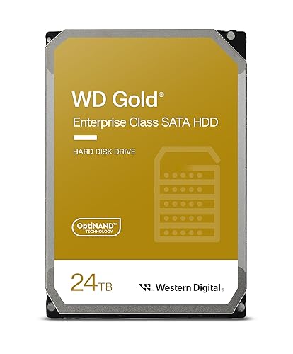 Western Digital 24TB WD Gold Enterprise Class SATA Internal Hard Drive HDD - 7200 RPM, SATA 6 Gb/s, 512 MB Cache, 3.5 - WD241KRYZ