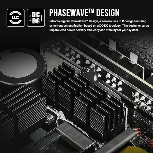 ANTEC NE1000G M White ATX3.0, 1000W Full Modular PSU, 80 Plus Gold, PCIE 5.0 Support, PhaseWave Design, Japanese Caps, Zero RPM Manager, Silent 120mm Fan, 10-Year Warranty