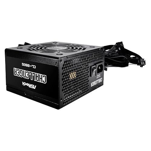 ASRock Challenger 850W Power Supply Auto iCOOL Intelligent Fan Control 120mm Golf Blade 5 Years Warranty CL-850G 80 Plus Gold Certified Non-Modular ATX3.1 PCIe5.1 12V-2x6 Cable Gold Challenger 850W