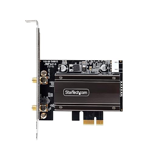 StarTech.com Wi-Fi 6E PCIe Network Card, Bluetooth 5.3, Magnetic Antenna Base, Tri-Band 802.11ax, AX5400 NIC, Windows/Linux