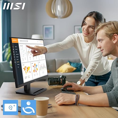 MSI PRO MP243L E14 24-inch IPS 1920 x 1080 (FHD) Gaming Office Monitor, 144Hz, Adaptive-Synch, HDR Ready, HDMI, VGA Port,VESA Mountable, Tilt, 4-Side Slim Bezel,1ms, Black