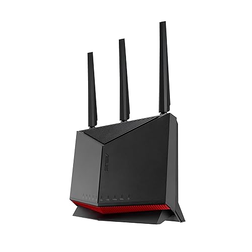 ASUS RT-BE86U BE6800 Dual-Band WiFi 7 Router, Supports 4096-QAM, MLO, AI WAN Detection, AiMesh, Subscription-Free Network Security, and Comprehensive VPN Features, Guest Network Pro, Gaming WiFi 7 | BE6800