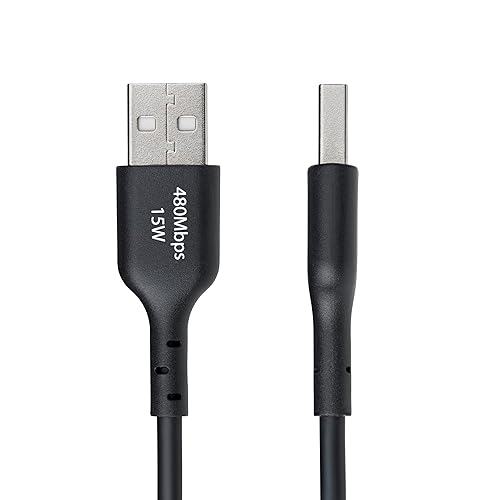 StarTech.com 1ft (30cm) USB-A to USB-C Charging Cable, Charge & Sync, 3A, USB 2.0, TPE Jacket, Black USB Charging Cord