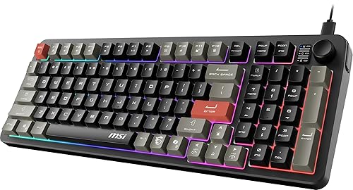 MSI Forge GK110 US - Mechanical Keyboard, RGB, Ergonomic, Anti-GHOSTING, Angle-Adjustable (Black)