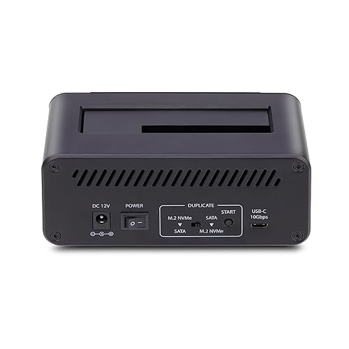 StarTech.com M.2 NVMe to 2.5/3.5 SATA Drive Duplicator, Dual Bay Standalone Cloner/Drive Dock, 27GB/min, NVMe to SATA/SATA to NVMe, TAA
