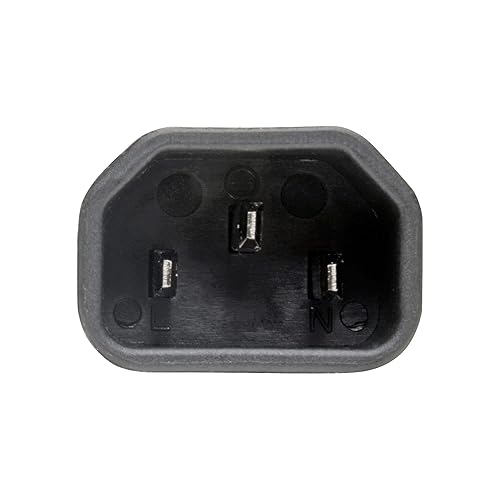 IEC C14 to IEC C7 Power Cord Adapter - 10A, 250V, Black C14 to C7