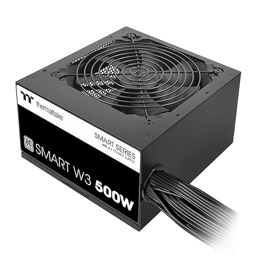 Smart W3 Series 80Plus Certified 500W Power Supply; ATX v3.1 Spec; 120mm FDB Fan; 5 Year Warranty; PS-SPW-0500NNFAWU-1