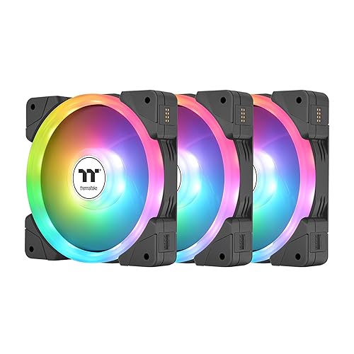 Thermaltake SWAFAN EX 14 ARGB PC Cooling Fan, 3-Fan pcak, 500~2000 RPM, Magnetic Connection, Reversable Blades, sync with MB RGB Software, CL-F168-PL14SW-A