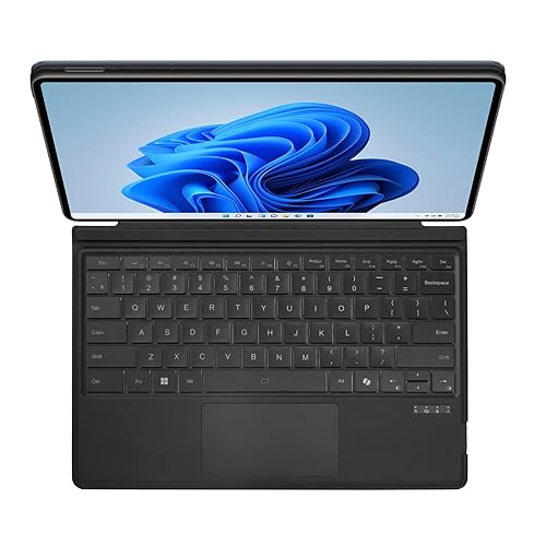 ADESSO Surface Pro Case with Bluetooth Keyboard and Touchpad Slim Quiet Fast Scissor Switch Keys Faux Suede and Leather Cover for Surface Pro 3 4 5 6 7 Ultra Slim Aluminum