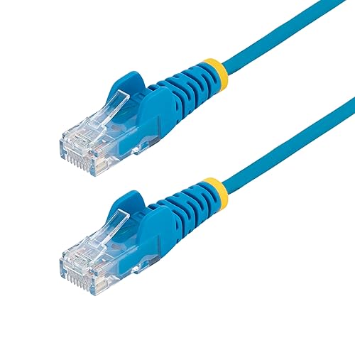 StarTech.com 20ft Blue Slim CAT6 Ethernet Cable, Snagless RJ45, LSZH, 28AWG Pure Bare Copper, Slim Network Patch Cable/Cord