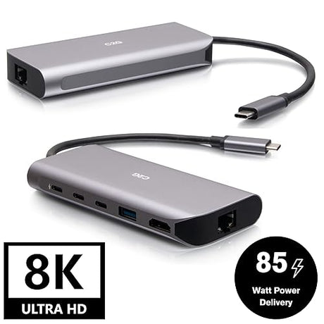 C2G USB-C® 4.0 6-in-1 Mini Docking Station with HDMI®, USB-A, Ethernet, and USB-C® 85W– 8K 60HZ