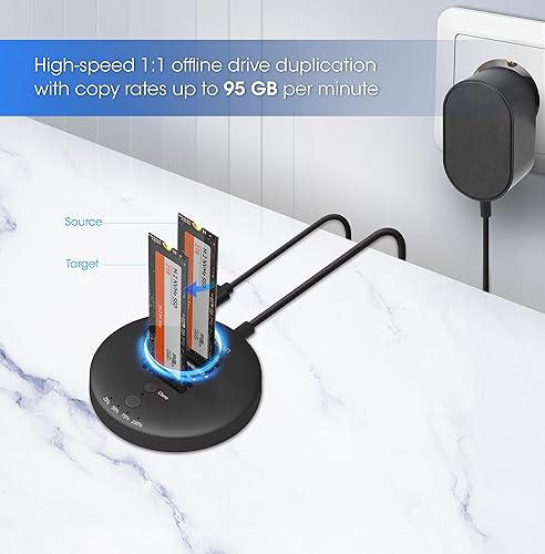 Dual-Bay M.2 NVMe Clone SSD Docking Station