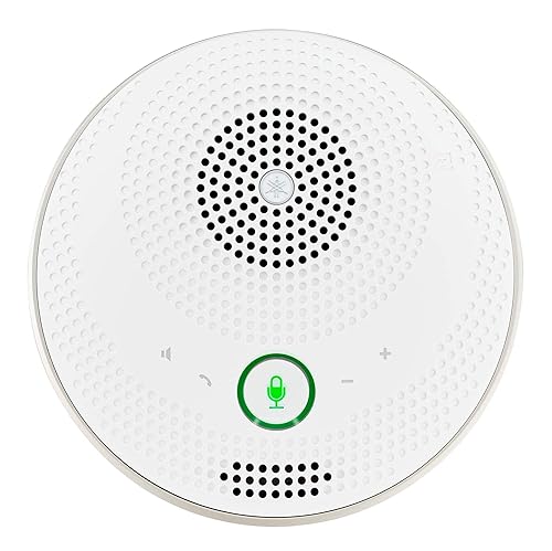 YAMAHA YVC-200 Portable USB & Bluetooth Speakerphone, Hold Meetings Anywhere, Noise Reducing Conference Phone with 10-Hour Rechargeable Battery Life White