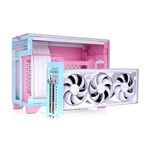 Thermaltake TR100 SFF Chassis; mITX Support; 18.9 Liters; PCIe 4.0 Riser Cable Included; 360mm GPU Clearance; 280mm Radiator Support; Removable PCIe Bracket; Bubble Pink; CA-11A-00SANN-00