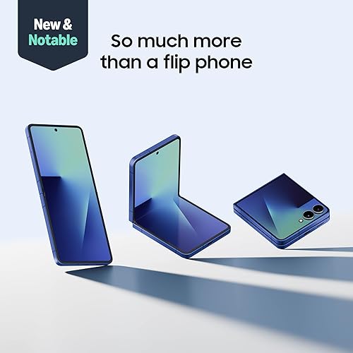 Samsung Galaxy Z Flip7 Cell Phone, 256GB AI Smartphone, Unlocked Android, high-res 50 MP Camera, Powerful Processor, Long Battery Life, 2025, US 1 Yr Manufacturer Warranty, Blue Shadow Blue Shadow 256GB Flip7 Phone Only