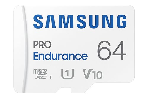 SAMSUNG PRO Endurance 64GB MicroSDXC Memory Card with Adapter for Dash Cam, Body Cam, and security camera – Class 10, U1, V10 (?MB-MJ64KA/AM) New 64GB