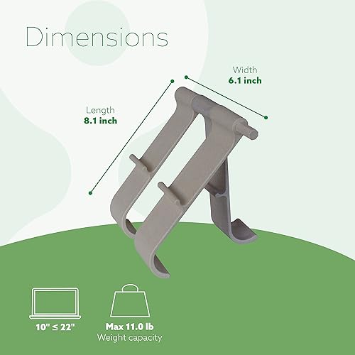 R-Go Tools Treepod, Ergonomic Adjustable Laptop and Tablet Stand, Bio-Based Wood Fibre, Modular Design, White