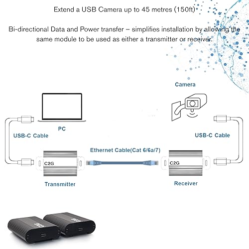 C2G Superbooster® USB Camera Extender Over Cat Box to Box Kit