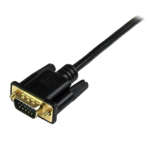 StarTech.com HDMI to VGA Cable - 3 ft / 1m - 1080p - 1920 x 1200 - Active HDMI Cable - Monitor Cable - Computer Cable (HD2VGAMM3) Black HDMI to VGA Cable - 3ft Cable