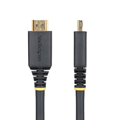 StarTech.com 15ft (4.5m) High Speed HDMI Cable with Gripping Connectors, 4K 60Hz/1440p 144Hz, 18Gbps, UHD HDMI 2.0 Cord, TPE Jacket