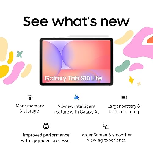 Samsung Galaxy Tab S10 Lite (CAD Version & Warranty) - Graphite, 128GB, 10.9 Android Tablet, AI Assistant, 8000mAh Battery, S Pen Inlcuded 128GB Graphite Tablet Only