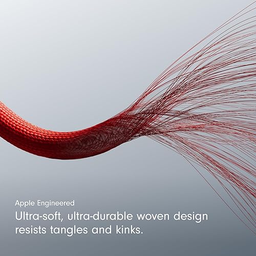 Beats USB-C to Lightning Woven Cable Fast Charging Durable/Tangle-Free Compatible Charger for Apple Devices with Lightning Ports (1.5 m, 5 ft) - Rapid Red Rapid Red 1.5 m