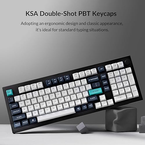 Keychron Q5 Max QMK/VIA Programmable Knob Wireless Custom Mechanical Keyboard, Tri-Mode Bluetooth 5.1/2.4GHz/USB-C Hot Swappable RGB Backlit PBT Gaming Keyboards, Brown Switch, 89 Keys, Black/White Carbon Black+Gateron Jupiter Brown Switch