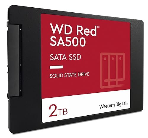 Western Digital 2TB WD Red SA500 NAS 3D NAND Internal SSD Solid State Drive - SATA III 6 Gb/s, 2.5/7mm, Up to 560 MB/s - WDS200T2R0A