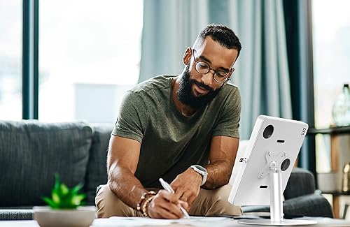 Tablet Stand, CTA Digital Hyperflex Security Kiosk Stand for Tablets (White)