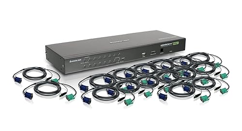 IOGEAR 16-Port USB PS/2 Combo KVM Switch w/Full Set of Cables, (GCS1716KITU) 16-Port USB PS/2 KVM Switch w/USB KVM Cables