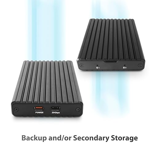 Vantec NexStar SX, USB 3.2 Gen2x2 (20Gbps), Dual M.2 NVMe Enclosure, USB C (NST-262C3)